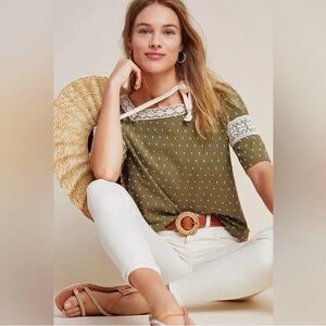 Anthropologie Maeve Venezia Textured Lace Top Large